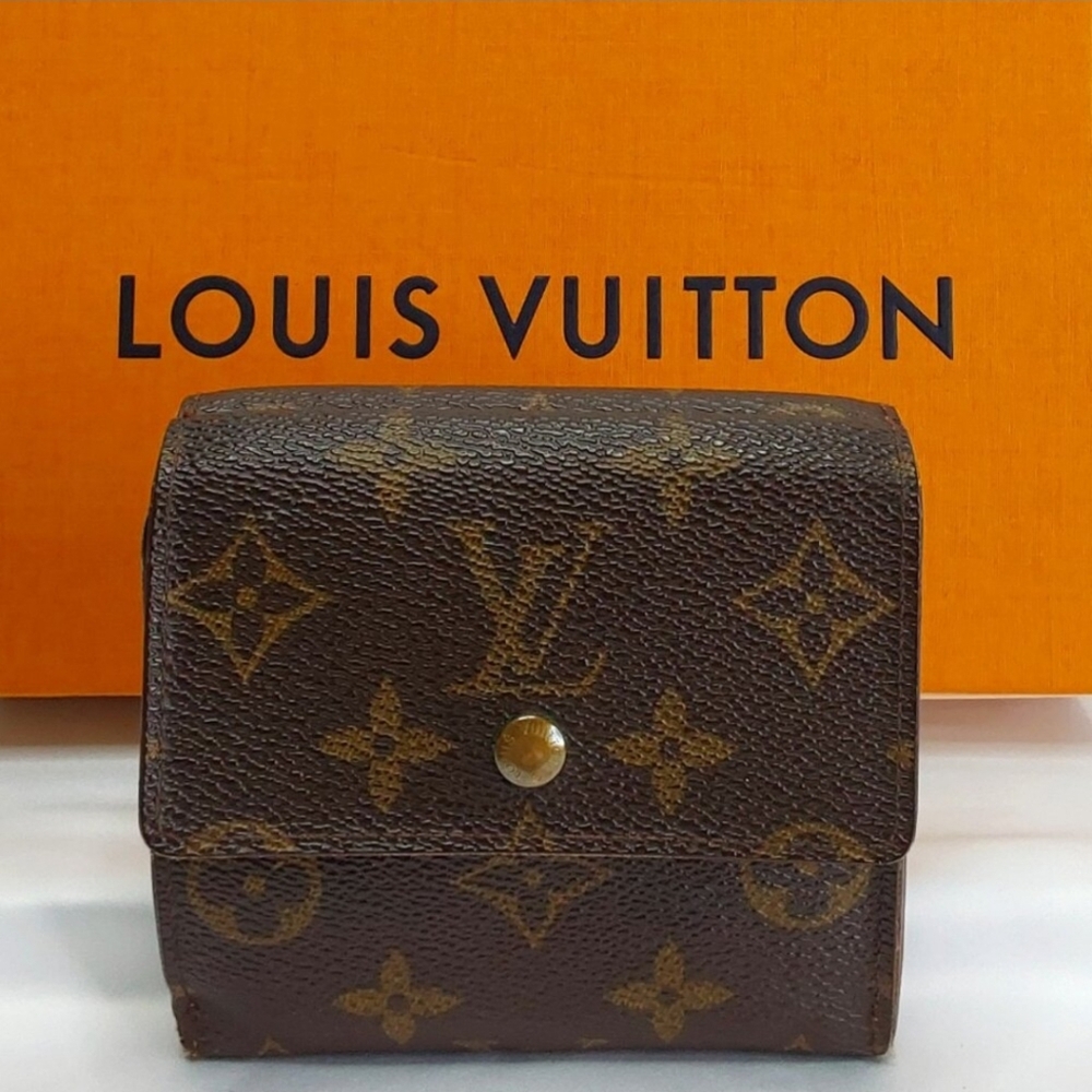 LOUIS VUITTON 'ELISE' MONOGRAM COMPACT WALLET SNAP-COIN POCKET